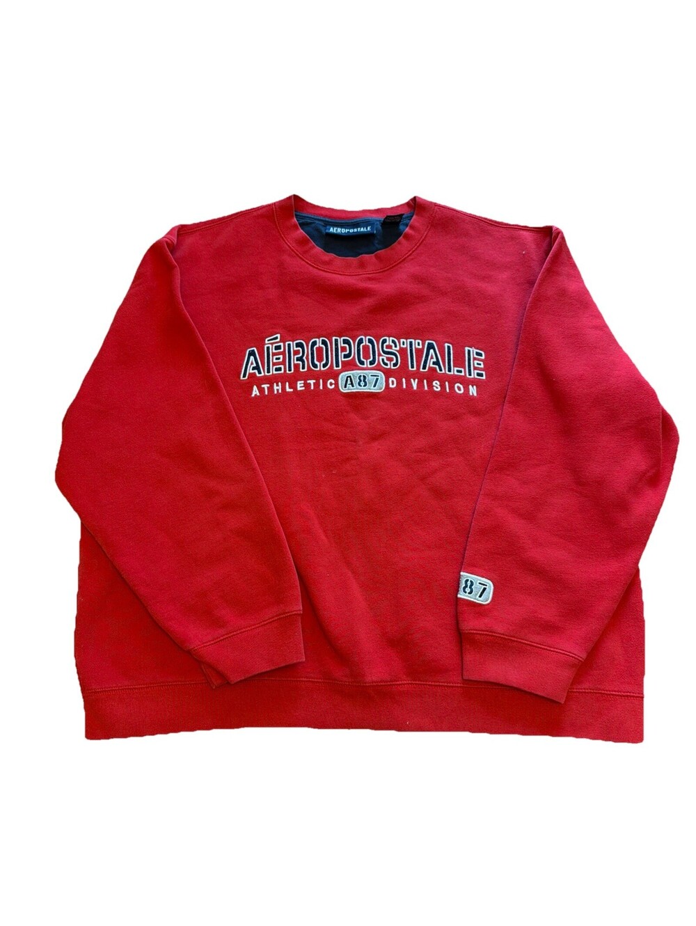 Vintage Aeropostale Chunky Crewneck Y2K Men’s L Red Embroidered